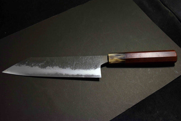 Japanese Chef Knife Mazaki Naoki White 2 Black Nashiji Kiritsuke Gyuto 180mm
