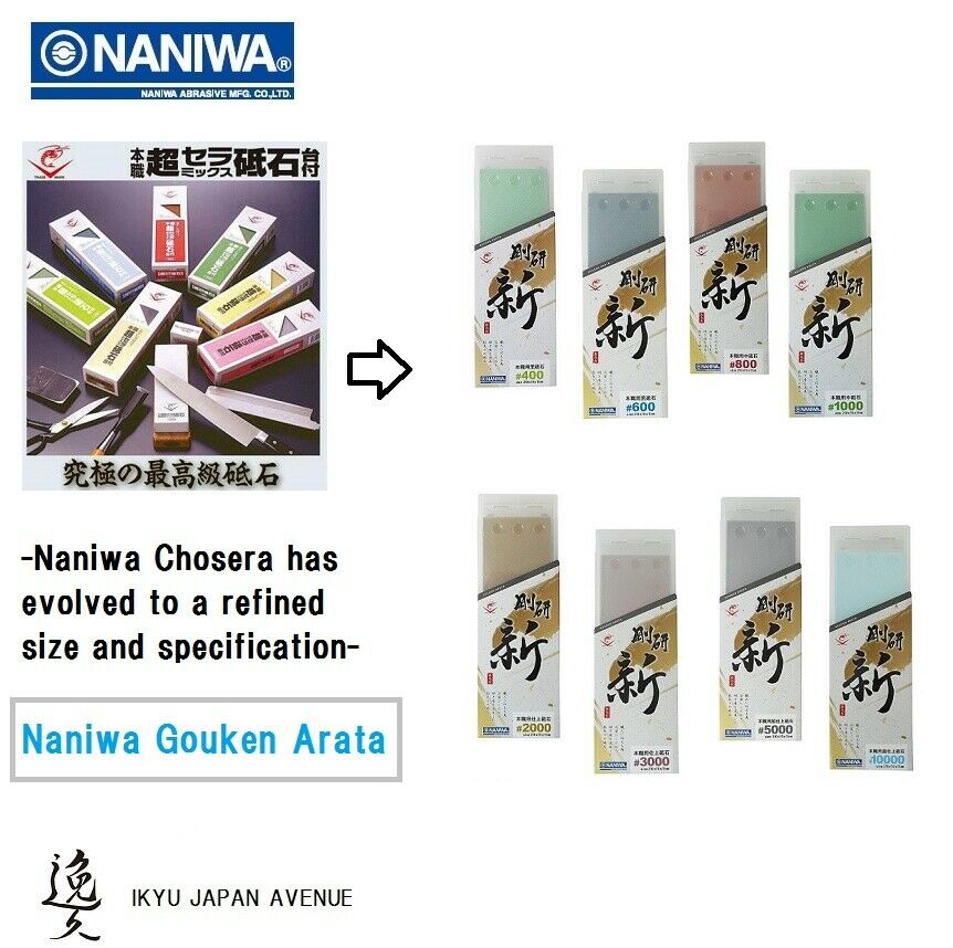 Naniwa GoukenARATA Schleifstein #3000 – Japanischer Schärfstein, 210x70x15 Mm, Für Messer, Scheren & Werkzeuge