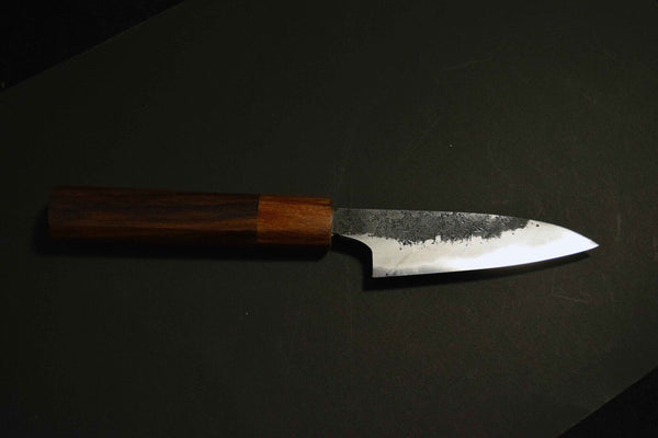 Japanese Chef Knife Mazaki Naoki White 2 Black Nashiji Petty 90mm from Japan