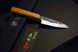 Japanese Chef Knife Mazaki Naoki White 2 Black Nashiji Petty 120mm from Japan