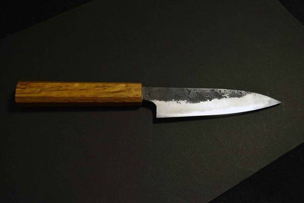 Japanese Chef Knife Mazaki Naoki White 2 Black Nashiji Petty 120mm from Japan
