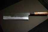 Japanese Chef Knife Mazaki Naoki White 2 Black Nashiji Nakiri 180mm from Japan