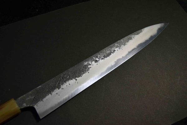 Japanese Chef Knife Mazaki Naoki White 2 Black Nashiji Sujihiki 270mm from Japan