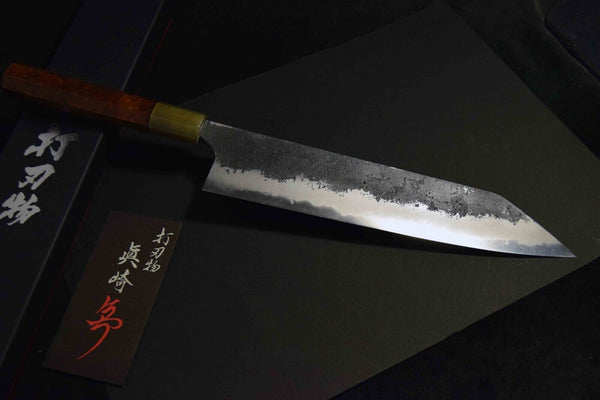Japanese Chef Knife Mazaki Naoki White 2 Black Nashiji Kiritsuke Gyuto 240mm