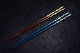 Near Mint Japanese Wood Chopstics Plum Blossom design 2 paris form Japan 083