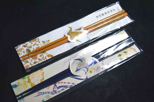 Mint Japanese Wakasa Lacquerware Chopsticks 2 pairs Kaga & Nishijin Design 084