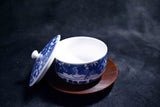 Japanese Arita Ware Tetsuzan Yunomi w/lid + Jiro Saucer + Wooden Storage Set 097