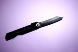 Japanese Higonokami Blue 2 All Black Folding Knife 70mm Brass Handle #2241327