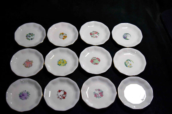 Japanese Chiso Hinakosode small Kozara plate 12pcs set w/ wooden box Kyoto 115