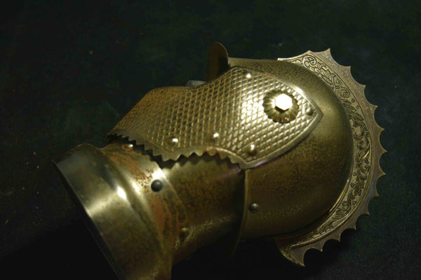 Vintage Nikka Whisky Knight Armor Metal Bottle Cover Case w/ Music Box 1970s 117