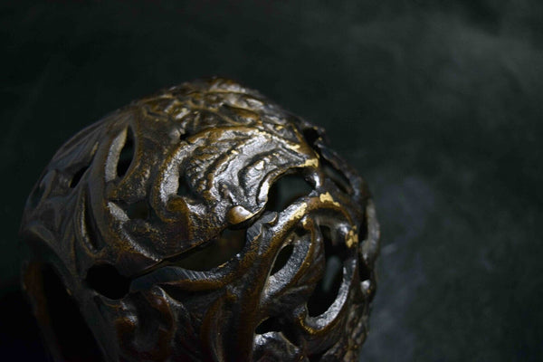 Japanese antique-style lampshade  intricate carvings on alloy material 119