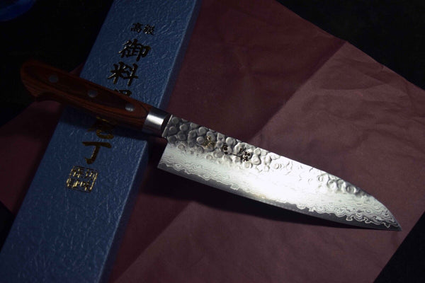 【Suisin】Japanese Kitchen Knife VG10 Tsuchime 17 Layers Damascus Santoku 180mm FS