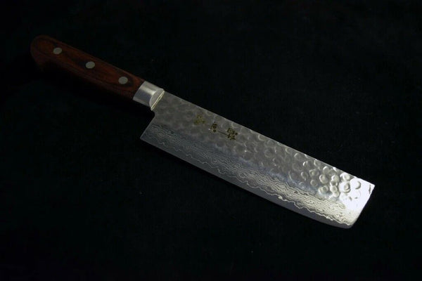 【Suisin】Japanese Kitchen Knife VG10 Tsuchime 17 Layers Damascus Nakiri 165mm *FS