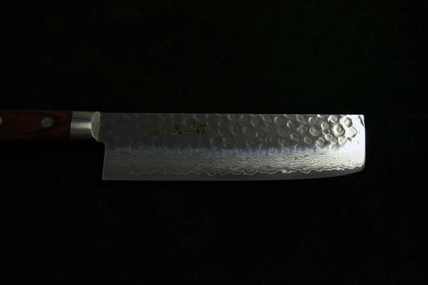 【Suisin】Japanese Kitchen Knife VG10 Tsuchime 17 Layers Damascus Nakiri 165mm *FS