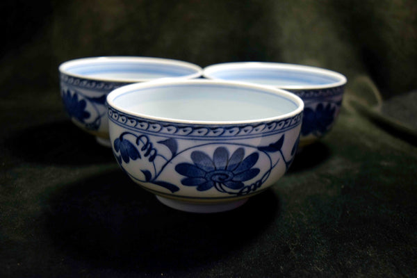 Japanese  Mino Ware Takamine Bowl 3pcs Set Vtg. Pottery from Japan 122