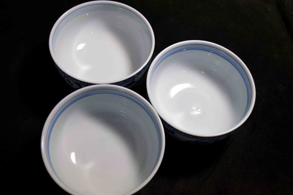 Japanese  Mino Ware Takamine Bowl 3pcs Set Vtg. Pottery from Japan 122