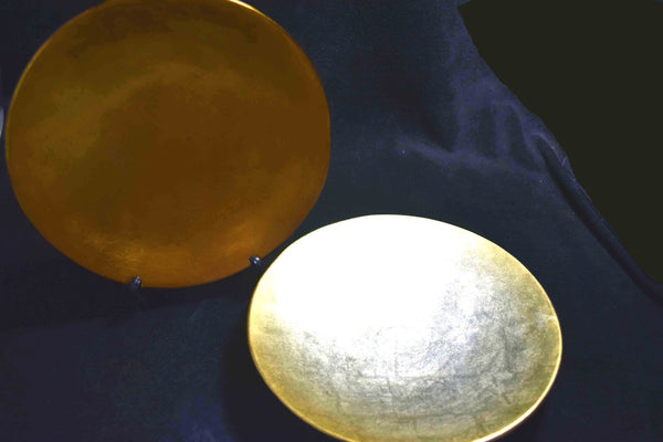 Japanese Lacquer ware Yellow Gold & Champagne Gold Plate set 125