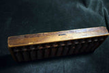 Antique Japanese Wood Soroban Abacus 13 Rows Hand Carved Inscriptions 128
