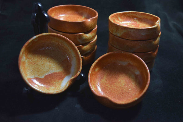 Japanese  Shino (Mino) Ware BENISHINO Ceramic Kobachi Bowl 10pcs Set Vtg. 130