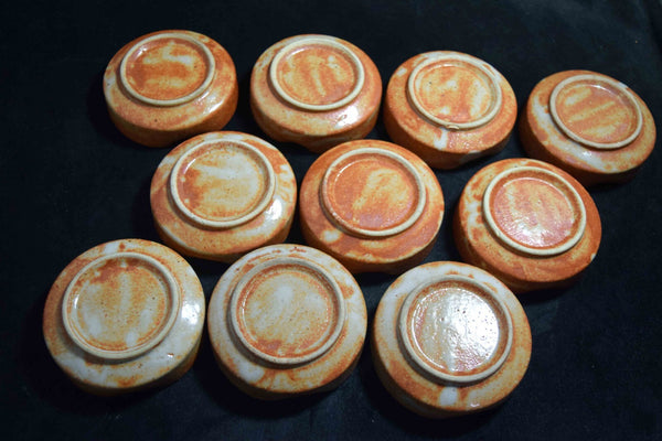Japanese  Shino (Mino) Ware BENISHINO Ceramic Kobachi Bowl 10pcs Set Vtg. 130
