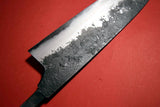 Japanese Chef Knife Mazaki Naoki White 2 Kuro Nashiji Bullnose Gyuto 180mm