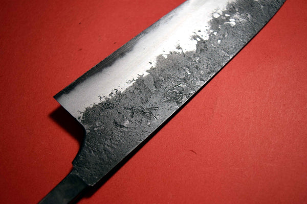 Japanese Chef Knife Mazaki Naoki White 2 Kuro Nashiji Bullnose Gyuto 180mm
