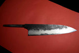 Japanese Chef Knife Mazaki Naoki White 2 Kuro Nashiji Bullnose Gyuto 180mm