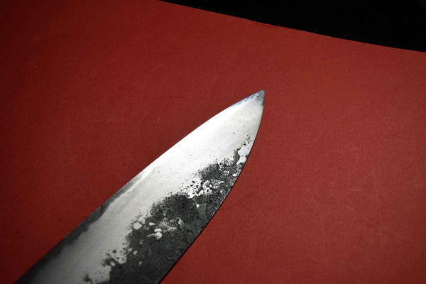 Japanese Chef Knife Mazaki Naoki White 2 Kuro Nashiji Bullnose Gyuto 180mm