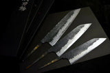 Japanese Chef Knife Mazaki Naoki White 2 Black Nashiji Kiritsuke Gyuto 180-240mm