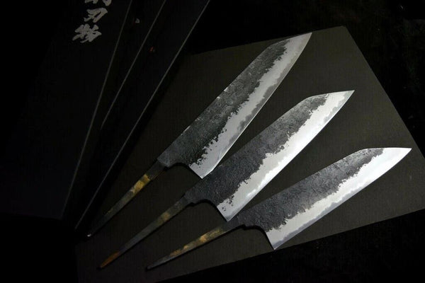 Japanese Chef Knife Mazaki Naoki White 2 Black Nashiji Kiritsuke Gyuto 180-240mm