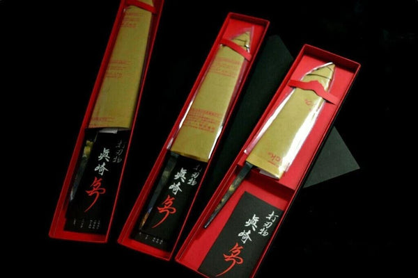 Japanese Chef Knife Mazaki Naoki White 2 Black Nashiji Kiritsuke Gyuto 180-240mm