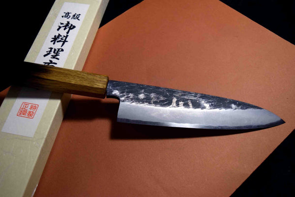 Japanese Chef Knives Itsuo Doi Blue 2 Black Tsuchime Funayuki 170mm-190mm
