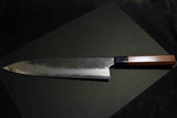 Japanese Chef Knife Mazaki Naoki White 2 Kuro Nashiji Gyuto 240mm w/ Handle