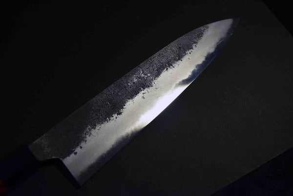 Japanese Chef Knife Mazaki Naoki White 2 Kuro Nashiji Gyuto 240mm w/ Handle