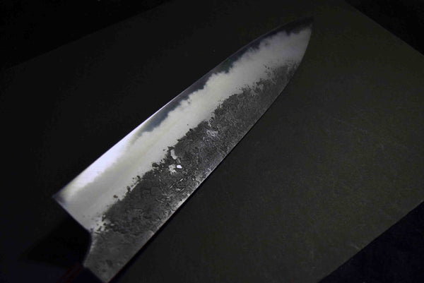 Japanese Chef Knife Mazaki Naoki White 2 Kuro Nashiji Gyuto 240mm w/ Handle