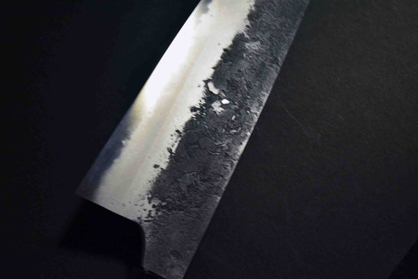 Japanese Chef Knife Mazaki Naoki White 2 Kuro Nashiji Gyuto 240mm w/ Handle