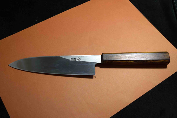 Japanese Chef Knives Itsuo Doi White 3  Black Tsuchime Funayuki 185mm Japan F/S