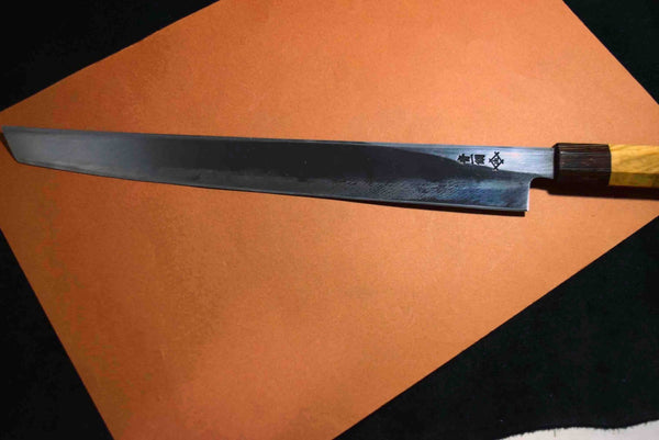 Japanese Chef Knife Itsuo Doi Blue 1 Sakimaru Takohiki Migaki 300mm Japan F/S