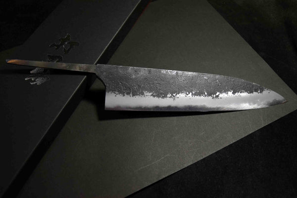 Japanese Chef Knife Mazaki Naoki Hon Sanmai WT2 BK Nashiji Bullnose Gyuto 225mm★