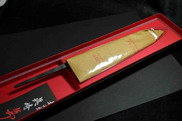 Japanese Chef Knife Mazaki Naoki Hon Sanmai WT2 BK Nashiji Bullnose Gyuto 225mm★
