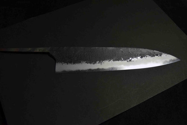 Japanese Chef Knife Mazaki Naoki Hon Sanmai WT2 BK Nashiji Bullnose Gyuto 225mm★