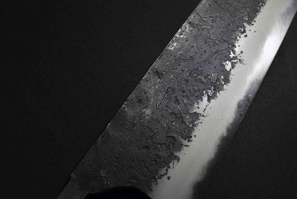 Japanese Chef Knife Mazaki Naoki Hon Sanmai WT2 BK Nashiji Bullnose Gyuto 225mm★