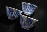 Japanese Arita ware  Yunomi Tea Cup 3pcs Set Vtg Porcelain Japan 135★