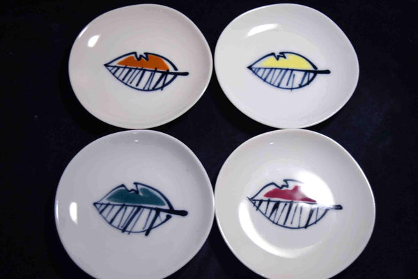 Japanese Kiyomizu ware small Kozara plate 4pcs set Kyoto 136★