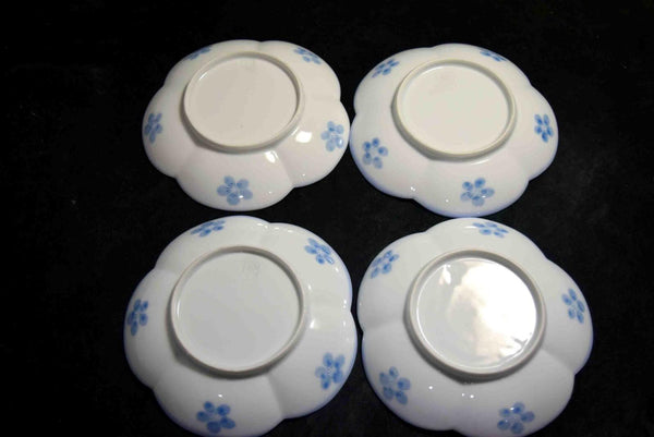 Japanese Kiyomizu Ware Fliower Kozara - small plate 4pcs Set from Kyoto 137★
