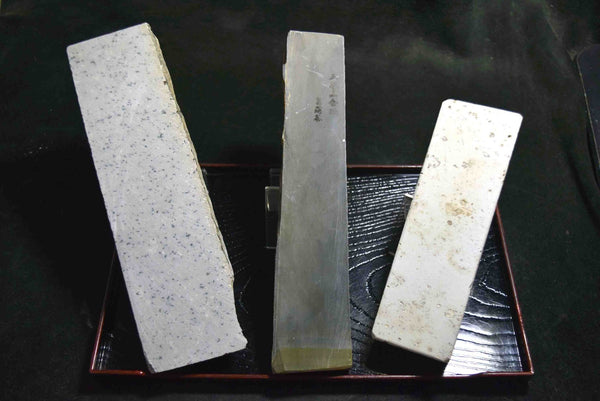 Japanese Natural Whetstone Palm Size stone 3 x Assort 1207g for Razors F/S TK159★