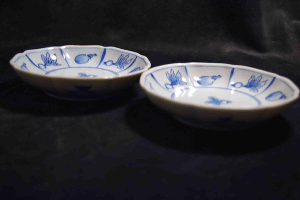 Japanese Arita blue and white porcelain small plate 2pcs Set 139★