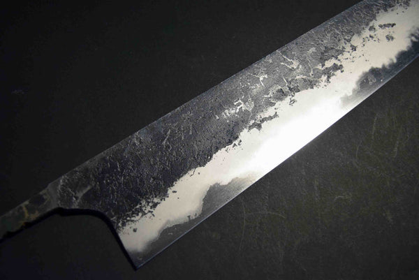 ●Japanese Chef Knife Mazaki Naoki Hon Sanmai Aogami Super Black Nashiji Kiritsuke Gyuto 240mm 5.11