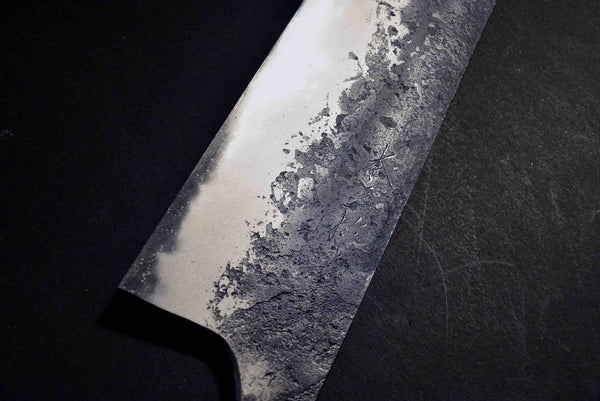 ●Japanese Chef Knife Mazaki Naoki Hon Sanmai Aogami Super Black Nashiji Kiritsuke Gyuto 240mm 5.11