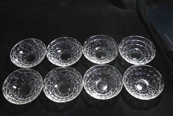 ●Vintage Japanese Pressed Glass Small Bowls Set of 8 – Showa Retro 161 - 5.18　